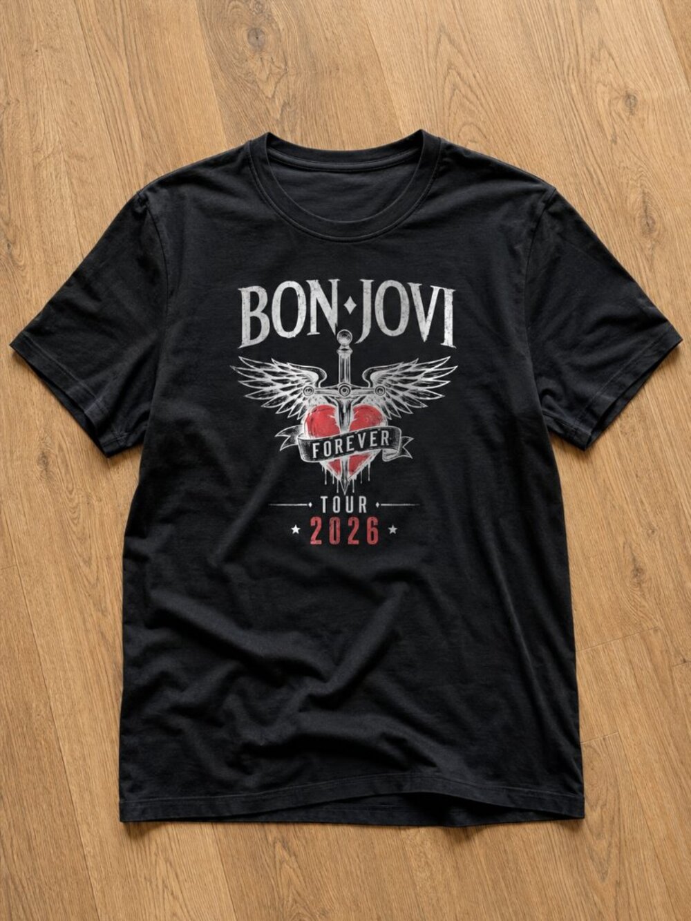 Bon Jovi Forever Tour 2026 High Quality Heavy Cotton T-Shirt (UNISEX)
